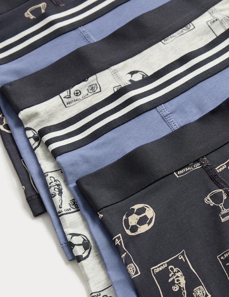 5 Pack Cotton Rich Football Trunks (5-16 Yrs)