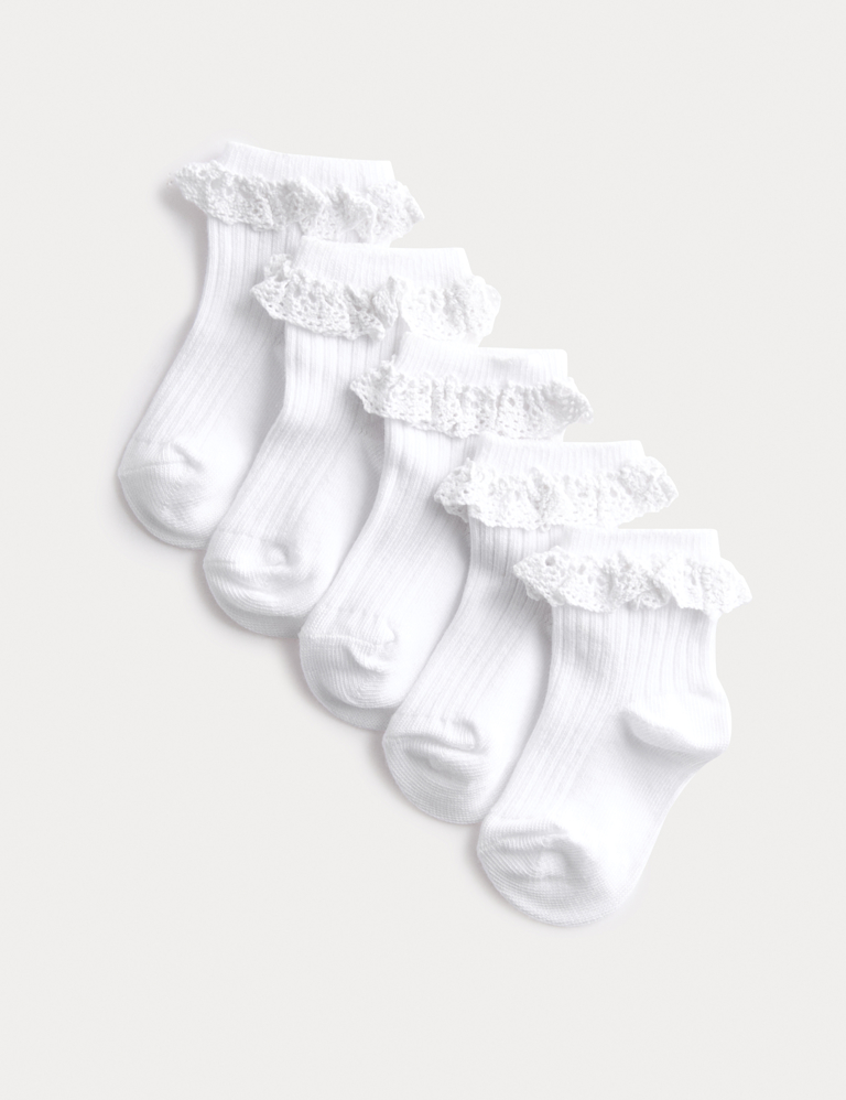 5 Pack Cotton Rich Frill Baby Socks
