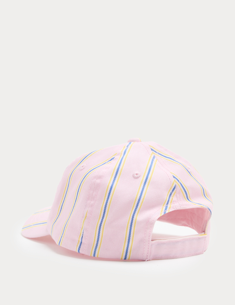 Kids’ Pure Cotton Striped Badge Cap (3-13 Years)