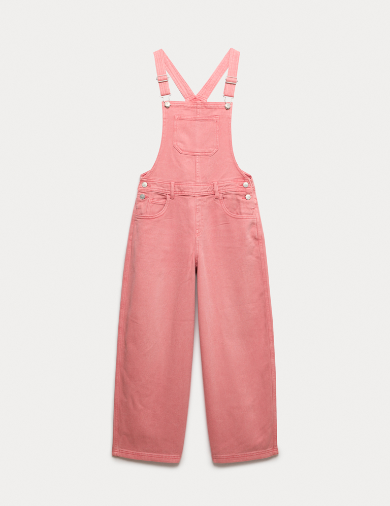 Pure Cotton Barrel Leg Dungarees (2-16 Yrs)