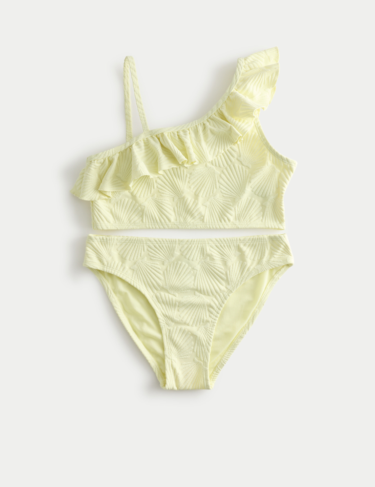 2 Piece One Shoulder Frill Bikini (6-16 Yrs) 2 Piece One Shoulder Frill Bikini (6-16 Yrs)