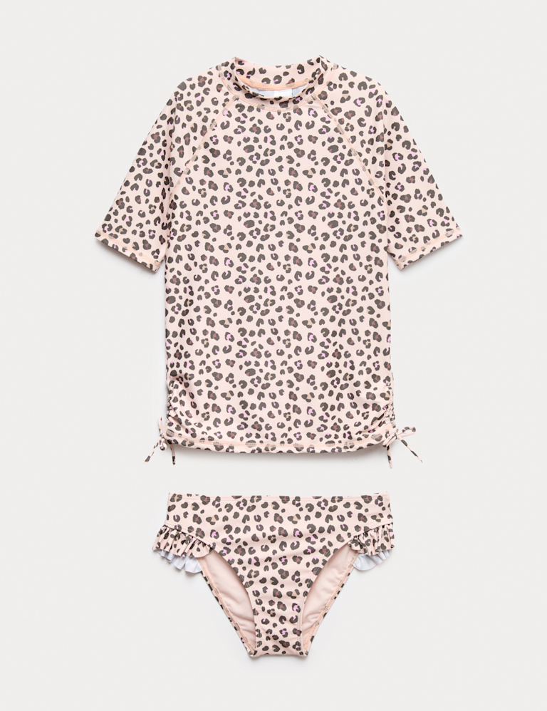 3pc Leopard Bikini with Rash Vest (6-16 Yrs) 3pc Leopard Bikini with Rash Vest (6-16 Yrs)