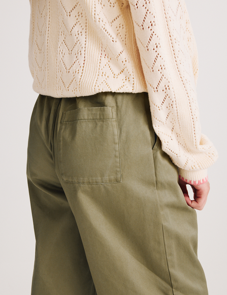 Pure Cotton Elasticated Waist Straight Leg Trousers (6-16 Yrs)