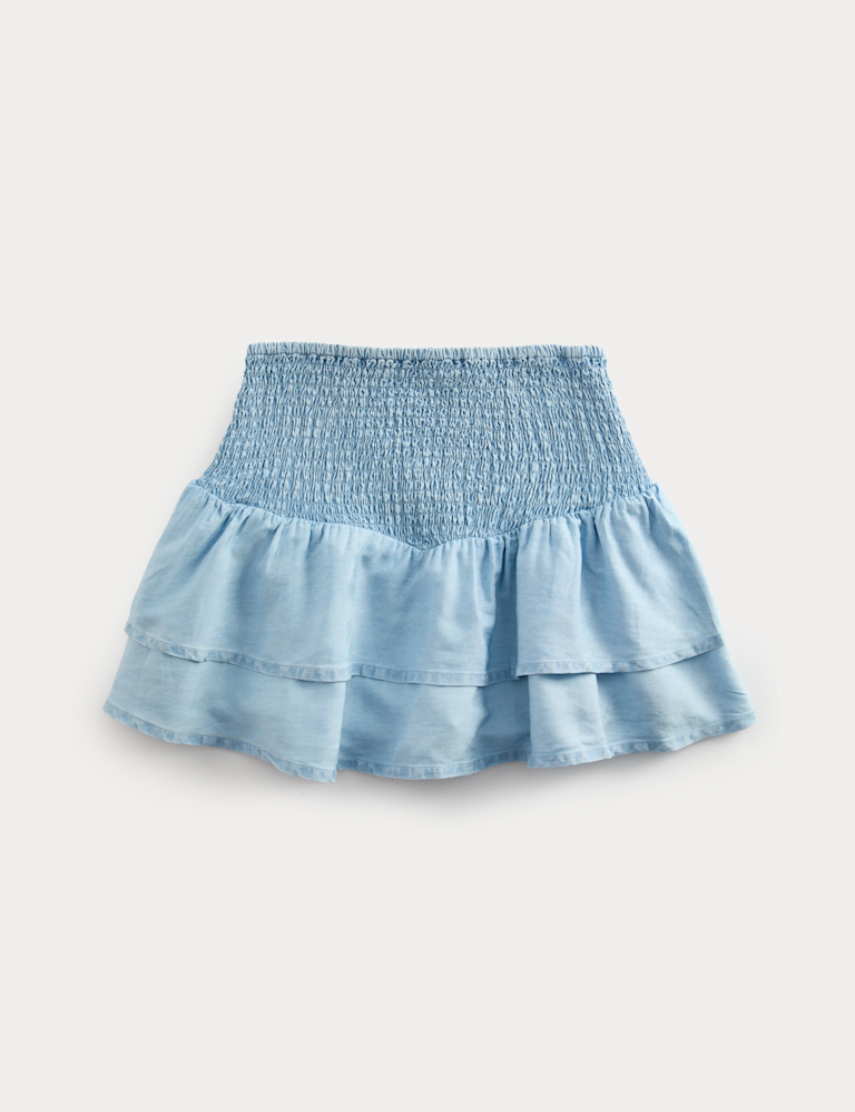 Pure Cotton Shirred Ra-ra Skort (6-16 Yrs) Pure Cotton Shirred Ra-ra Skort (6-16 Yrs)