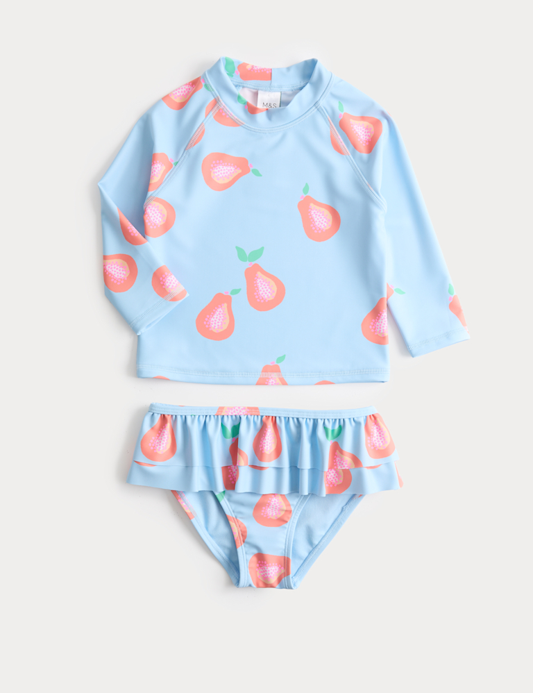 2 Piece Guava Long Sleeve Swim Set (2-8 Yrs) 2 Piece Guava Long Sleeve Swim Set (2-8 Yrs)