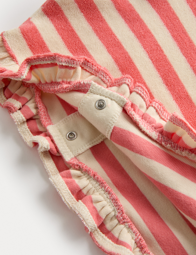 Pure Cotton Towelling Striped Poncho (0-3 Yrs)