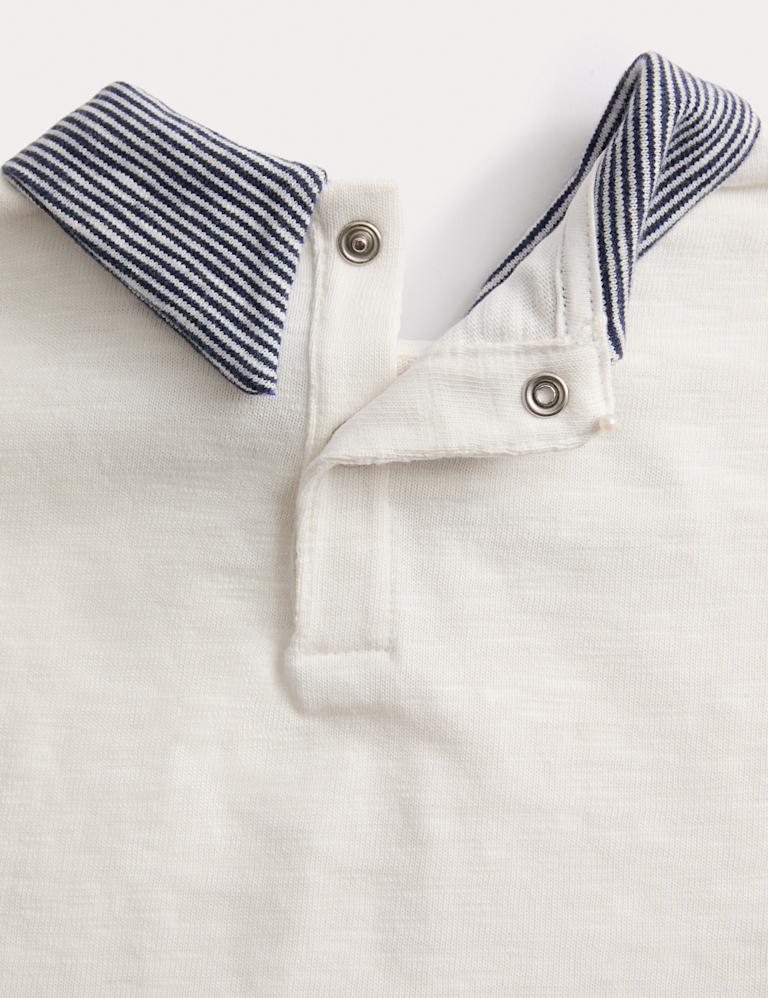 Pure Cotton Tie Neck T-Shirt (0 Mths-3 Yrs)