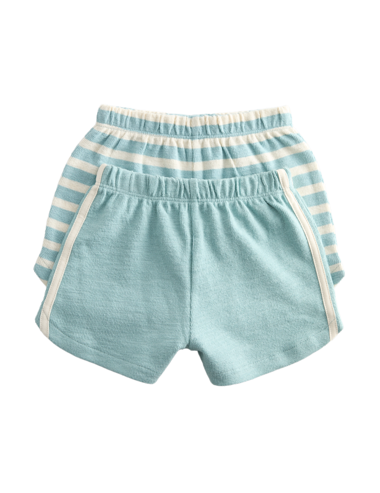2 Pack Pure Cotton Side Stripe Shorts (0-5 Yrs)