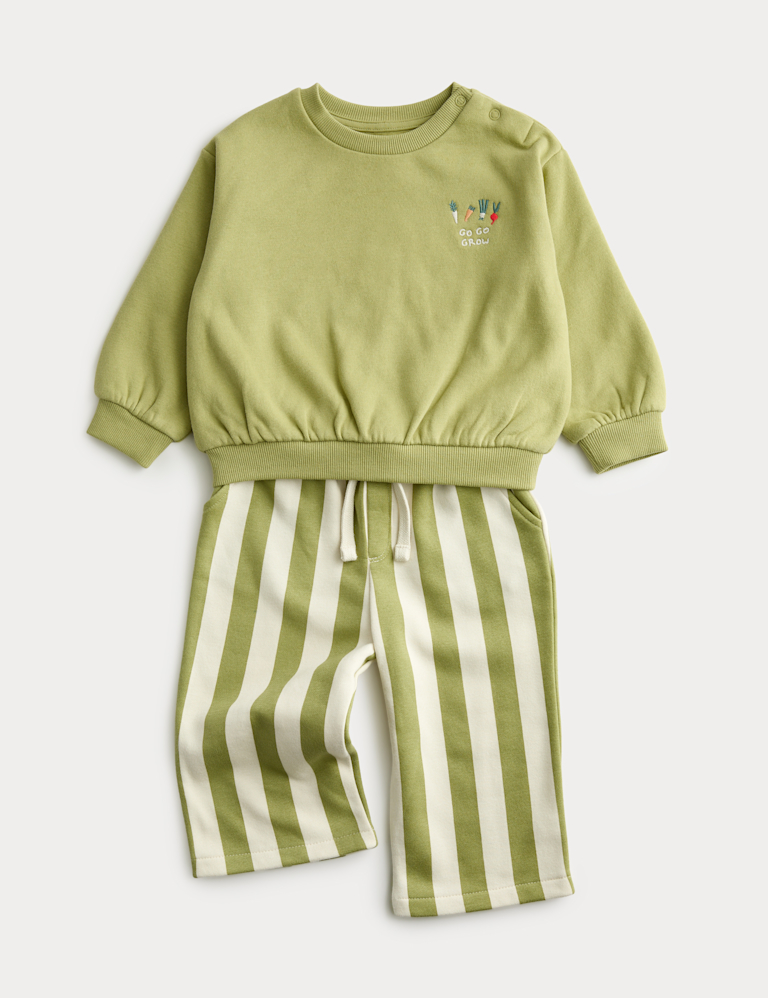 Veg Graphic Sweatshirt and Stripe Trousers (0-3 Yrs) Veg Graphic Sweatshirt and Stripe Trousers (0-3 Yrs)