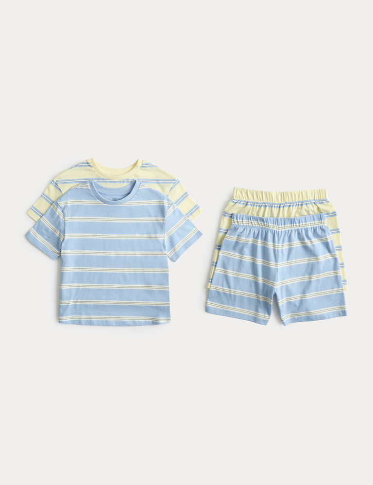 2 Pack Pure Cotton Striped Pyjama Sets (1-8 Yrs) 2 Pack Pure Cotton Striped Pyjama Sets (1-8 Yrs)