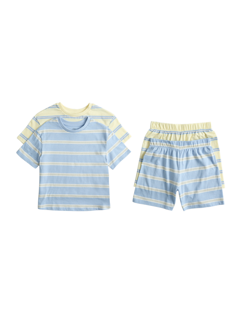 2 Pack Pure Cotton Striped Pyjama Sets (1-8 Yrs)