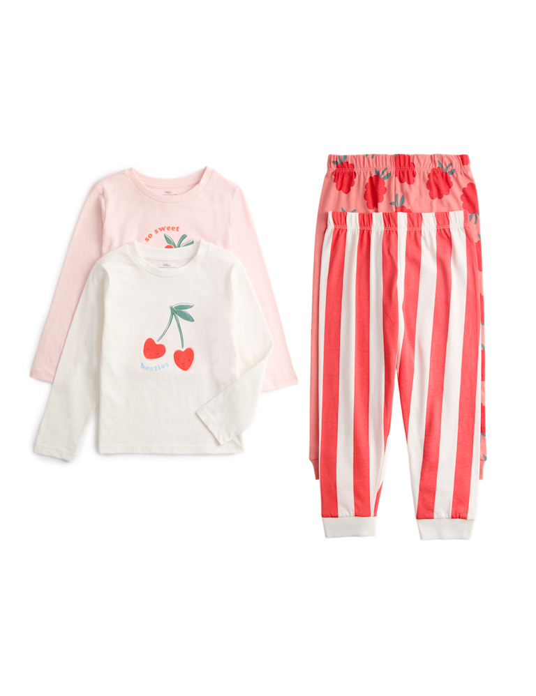 2 Pack Pure Cotton Fruit Graphic Pyjama Sets (1-8 Yrs)