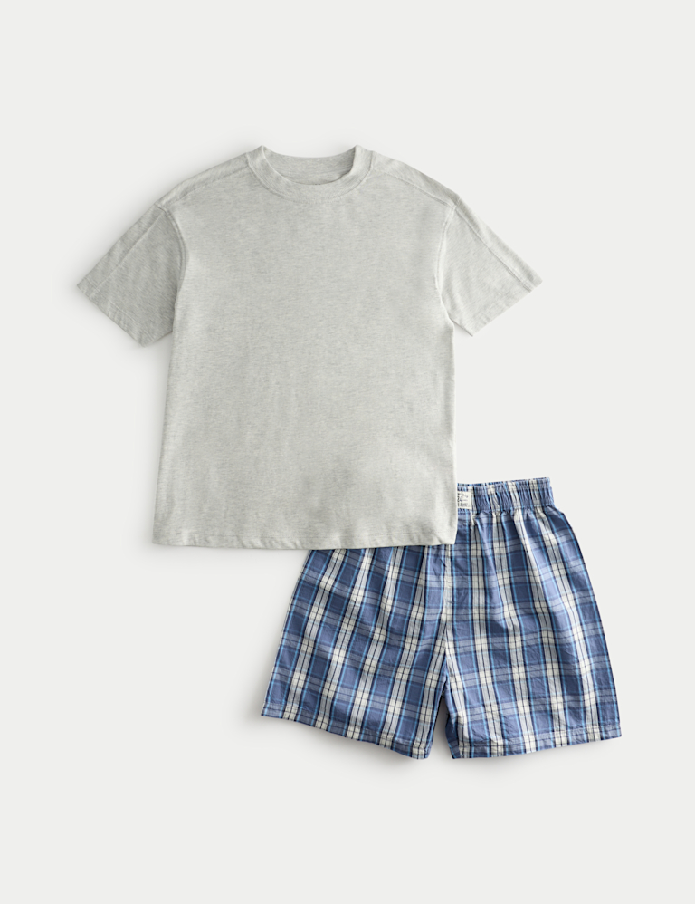 Kids’ Pure Cotton Checked Short Pyjamas (6-16 Yrs)