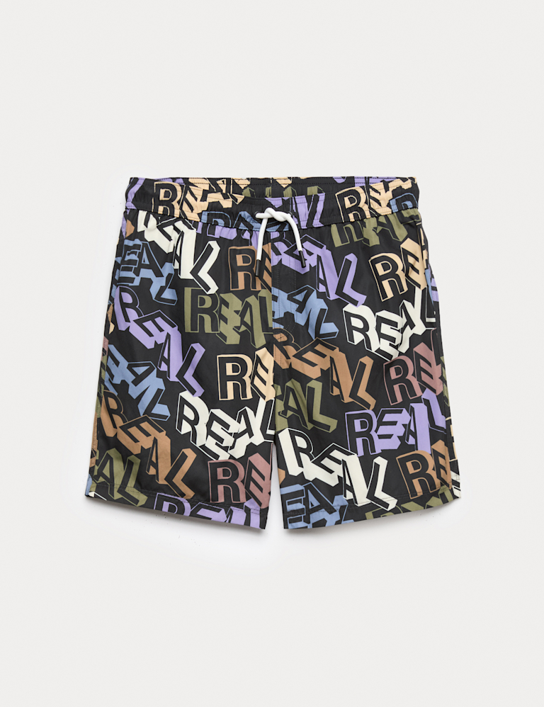 Real’ Slogan Printed Swim Shorts (6-16 Yrs) Real’ Slogan Printed Swim Shorts (6-16 Yrs)