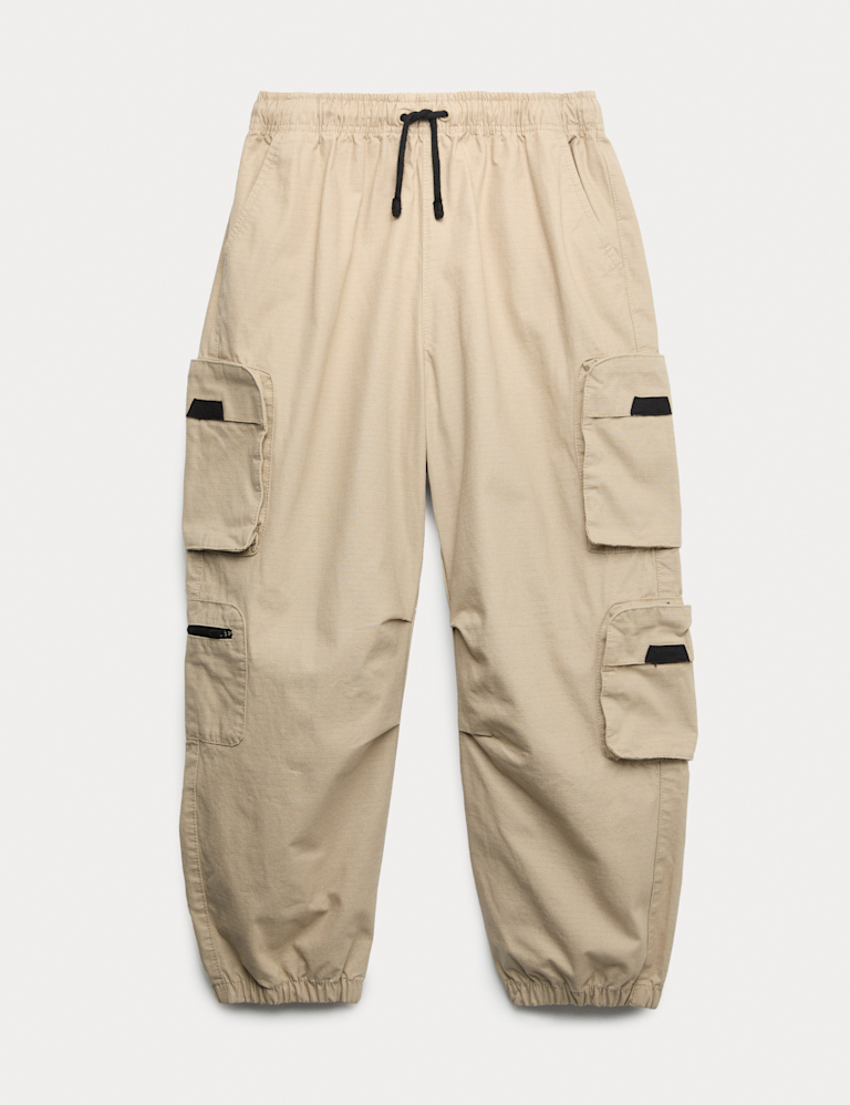 Pure Cotton Ripstop Cargo Trousers (6-16 Yrs)