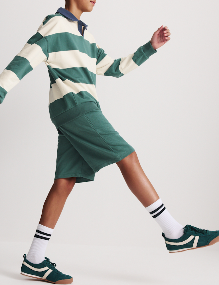 Pure Cotton Rugby Top & Shorts Set (6-16 Yrs)