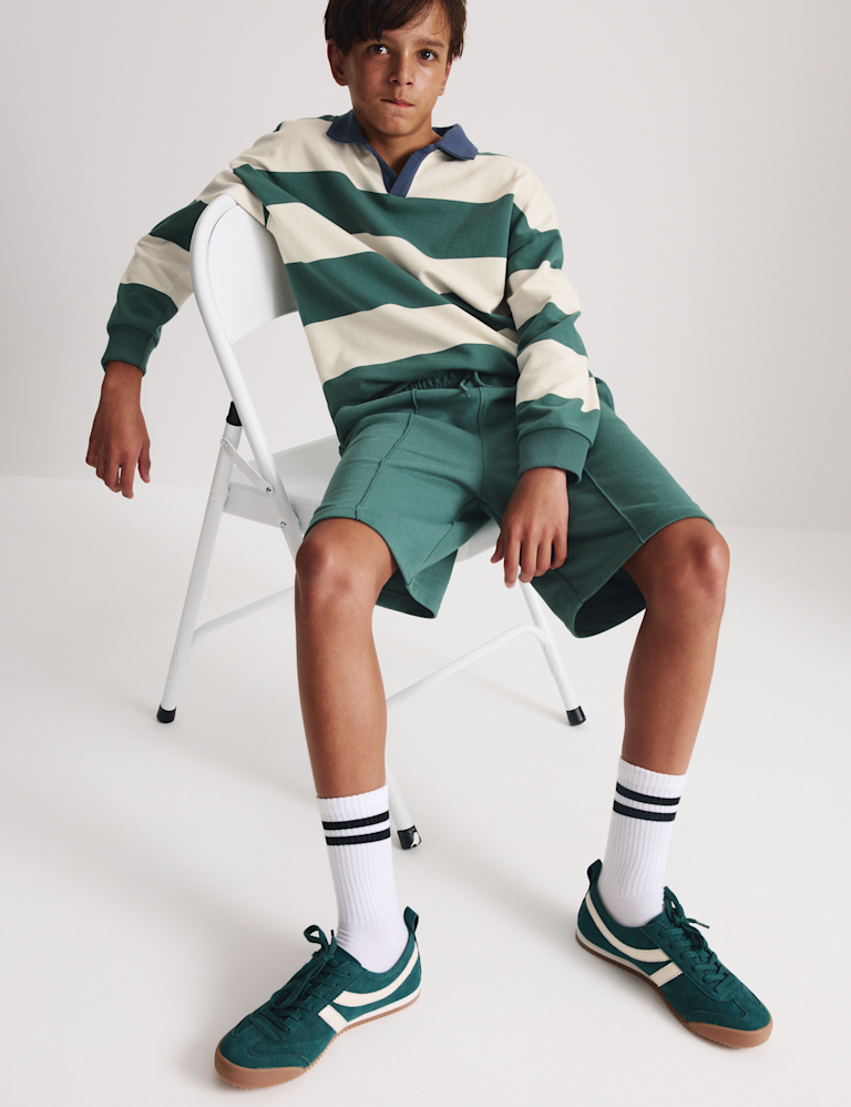 Pure Cotton Rugby Top & Shorts Set (6-16 Yrs)