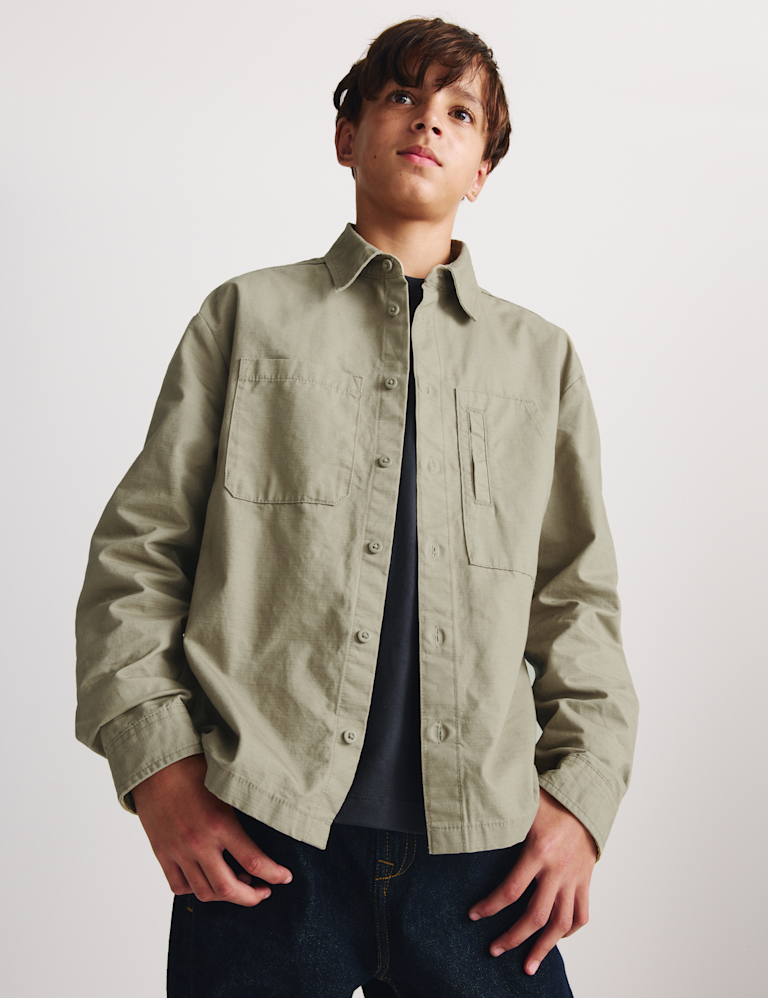 Pure Cotton Ripstop Shirt (6-16 Yrs)