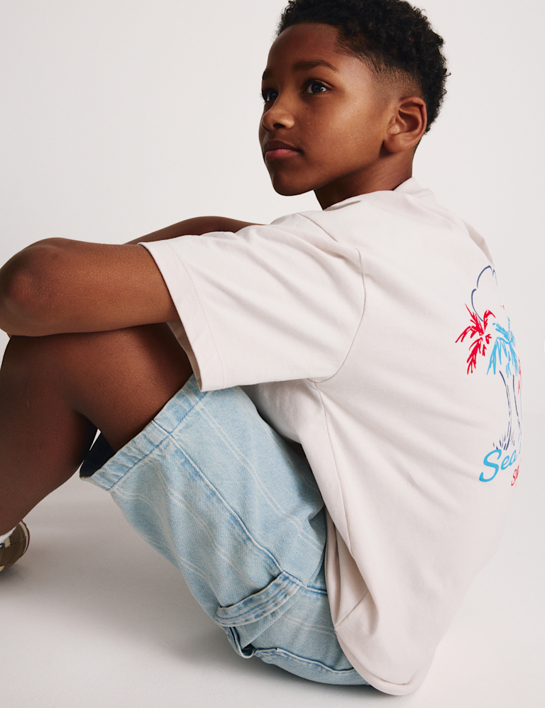 Denim Striped Carpenter Shorts (6-16 Yrs)