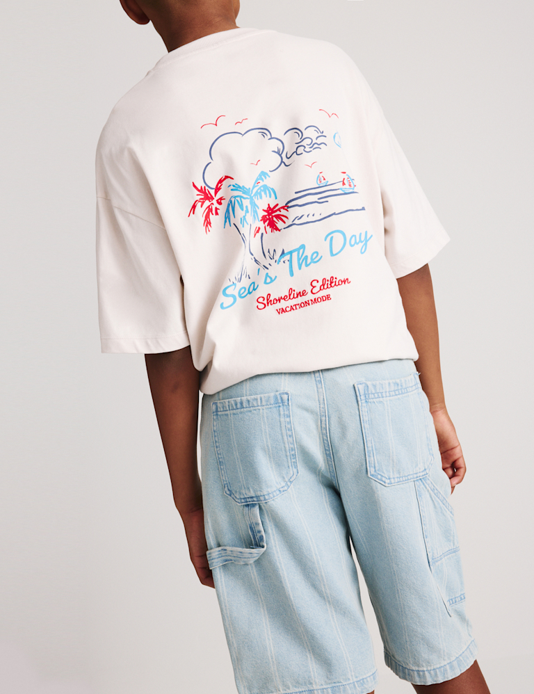 Denim Striped Carpenter Shorts (6-16 Yrs)