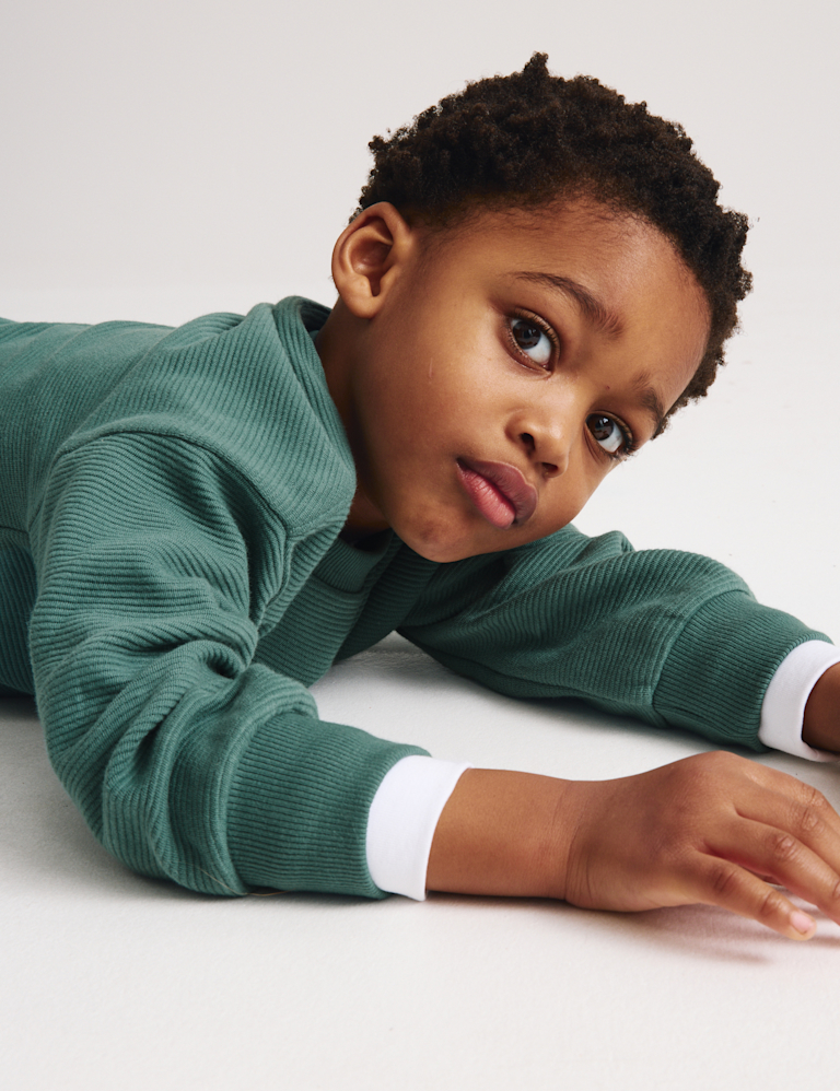 Pure Cotton Textured Long Sleeve Top (1-8 Yrs) Pure Cotton Textured Long Sleeve Top (1-8 Yrs)