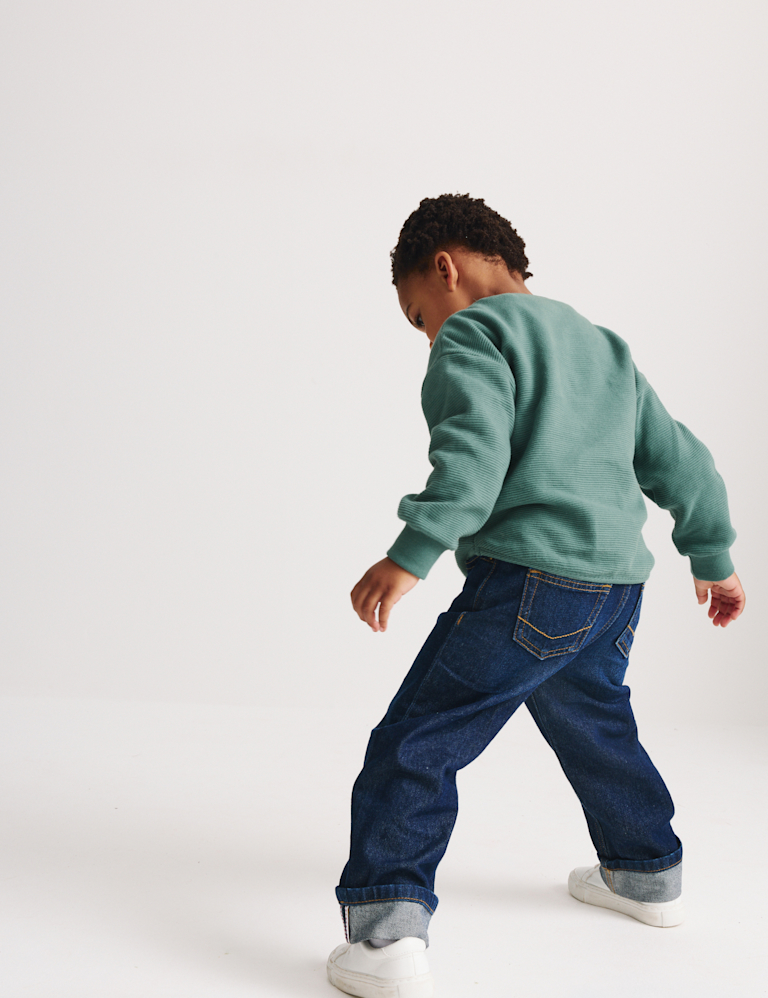 Pure Cotton Textured Long Sleeve Top (1-8 Yrs)