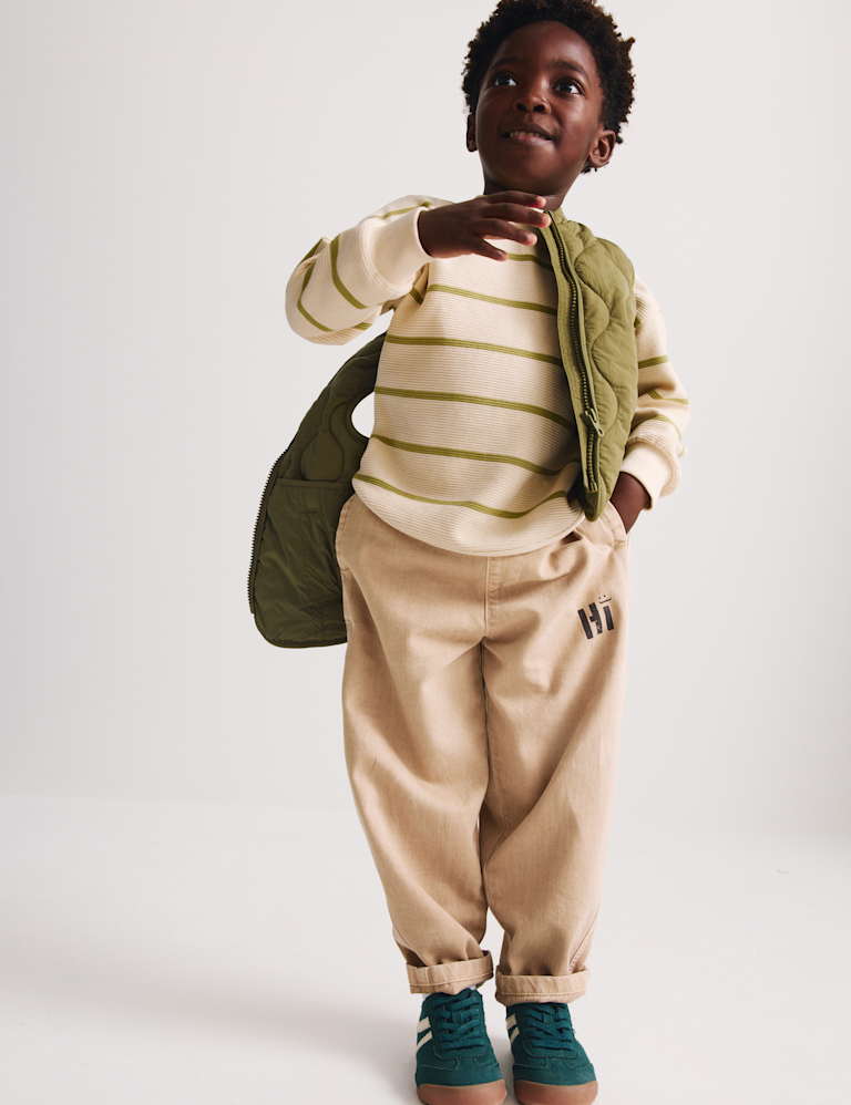 Pure Cotton Striped Textured Top (1-8 Yrs) Pure Cotton Striped Textured Top (1-8 Yrs)