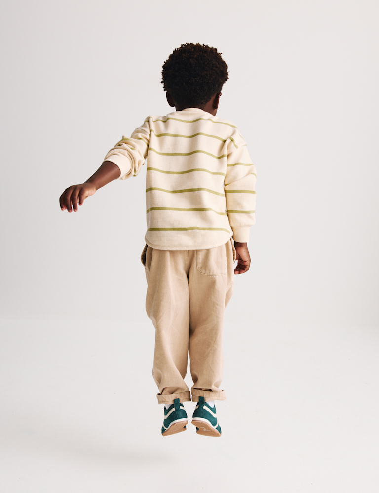 Pure Cotton Striped Textured Top (1-8 Yrs)
