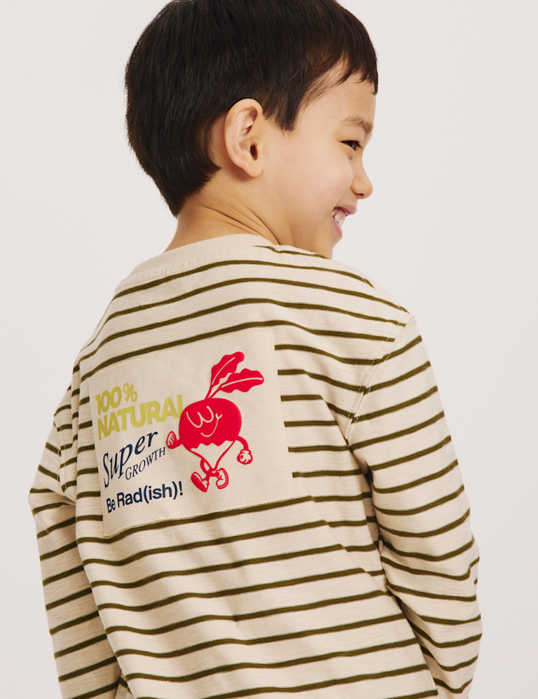 Pure Cotton Striped Top (2-8 Yrs)