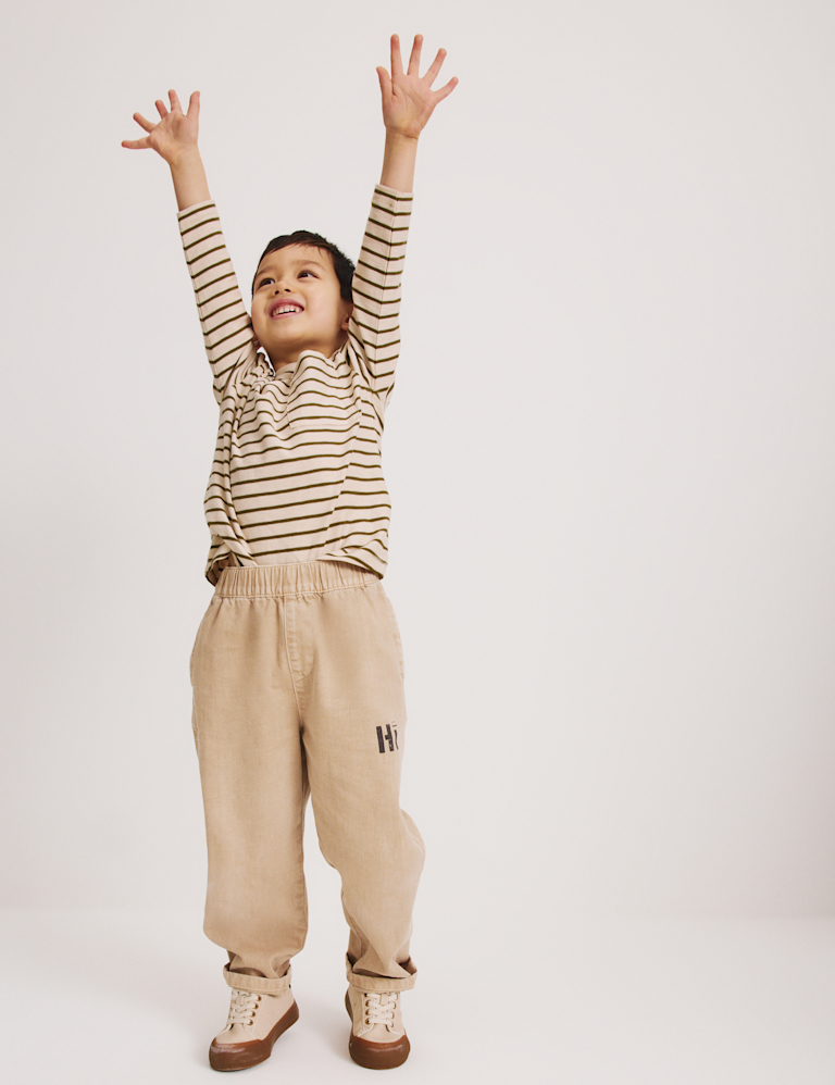 Pure Cotton Twill Graphic Trousers (2-8 Yrs)