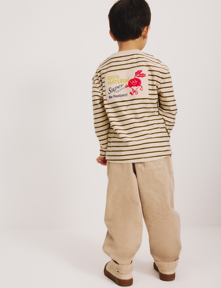 Pure Cotton Twill Graphic Trousers (2-8 Yrs)