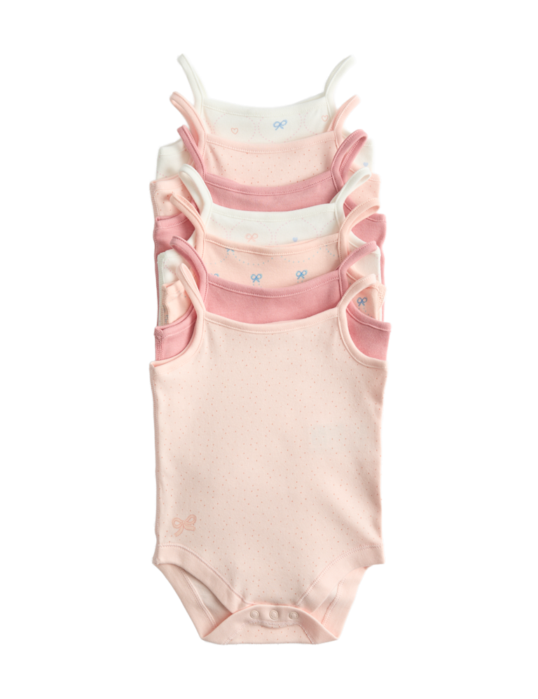 7 Pack Pure Cotton Bodysuits (7lbs-3 Yrs)