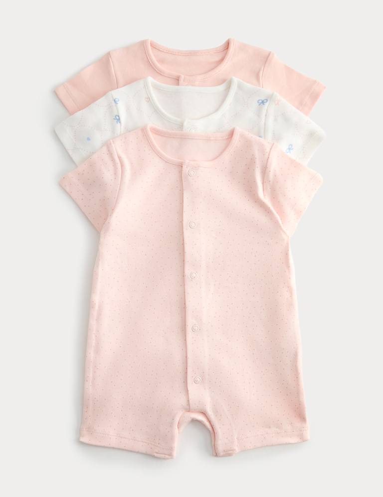 3 Pack Pure Cotton Rompers (7lbs-3 Yrs) 3 Pack Pure Cotton Rompers (7lbs-3 Yrs)