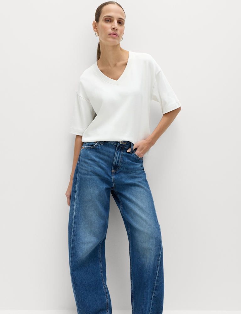 Pure Cotton Heavyweight V-Neck Top Pure Cotton Heavyweight V-Neck Top