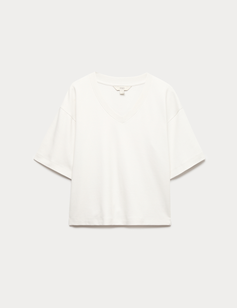 Pure Cotton Heavyweight V-Neck Top