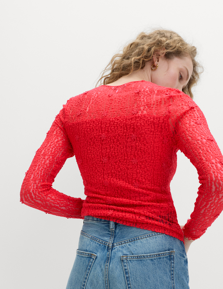 Lace Tie Neck Top