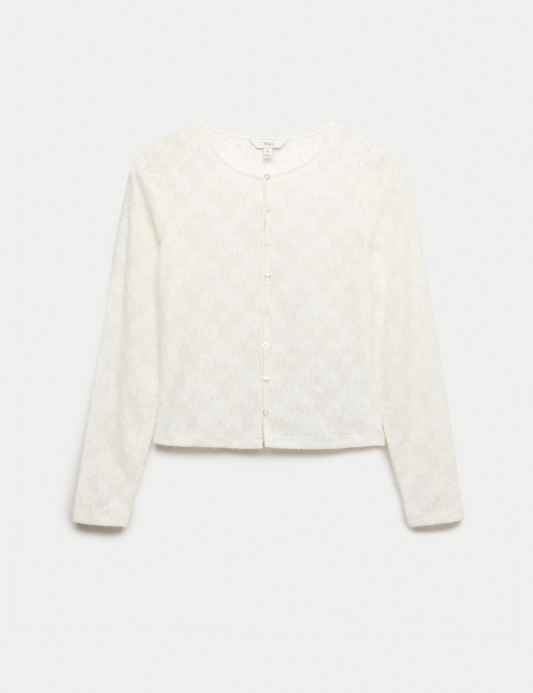 Flower Detail Cosy Button Through Top