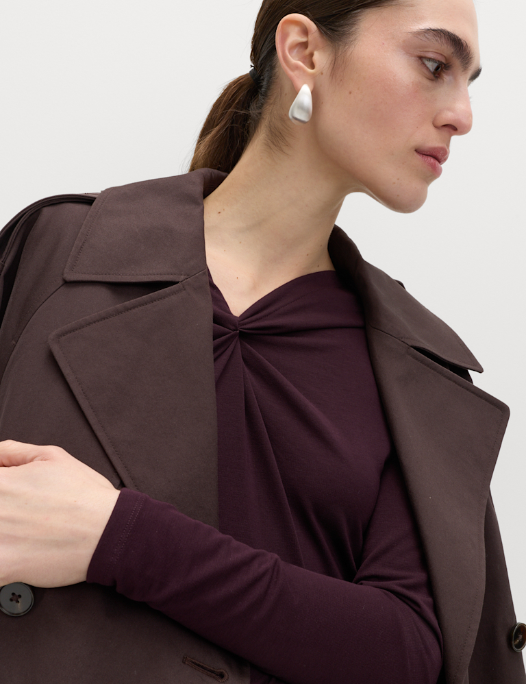 Jersey Knotted Ruched Midaxi Bodycon Dress