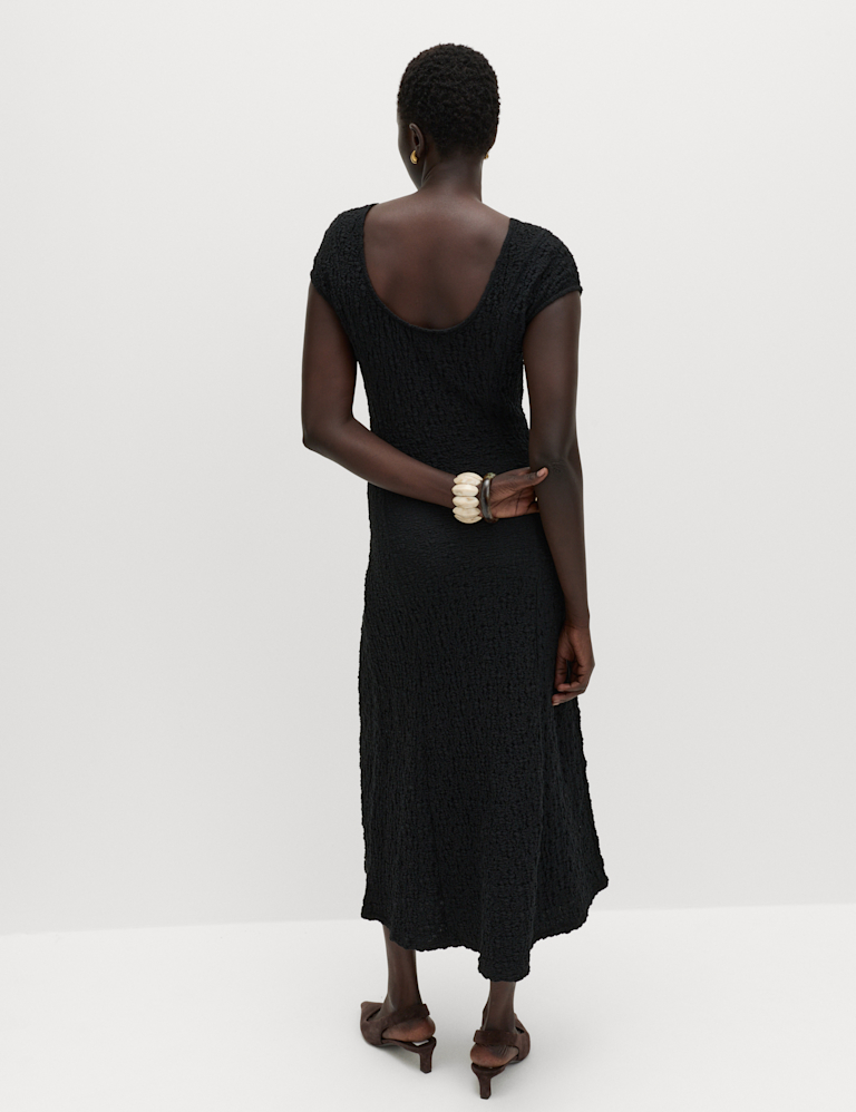 Cotton Rich Textured Midi Skater Dress