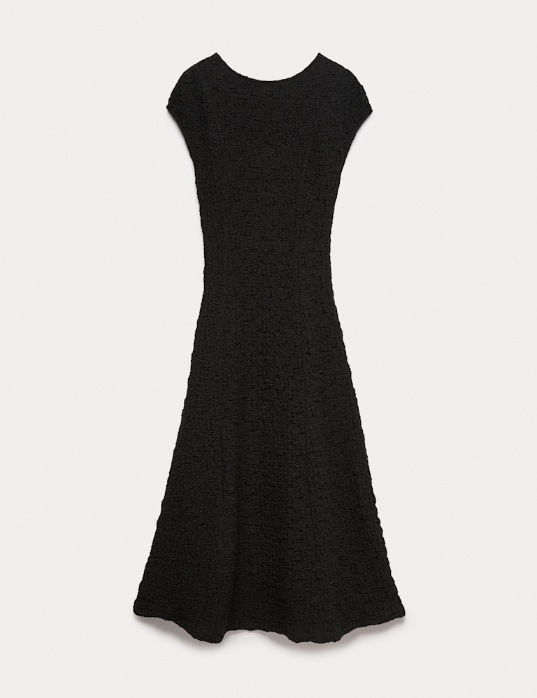 Cotton Rich Textured Midi Skater Dress