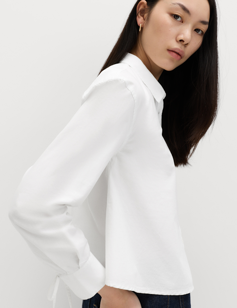Pure Cotton Tie Cuff Swing Shirt