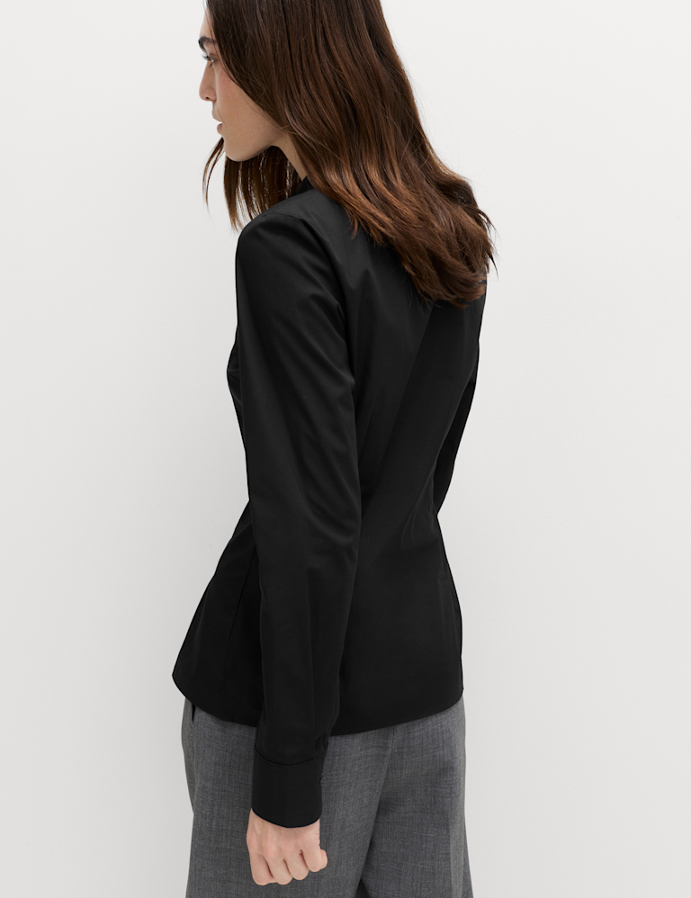 Cotton Rich Collared Fitted Shirt
