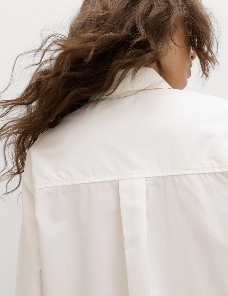 Pure Cotton Bow Detail Collared Shirt