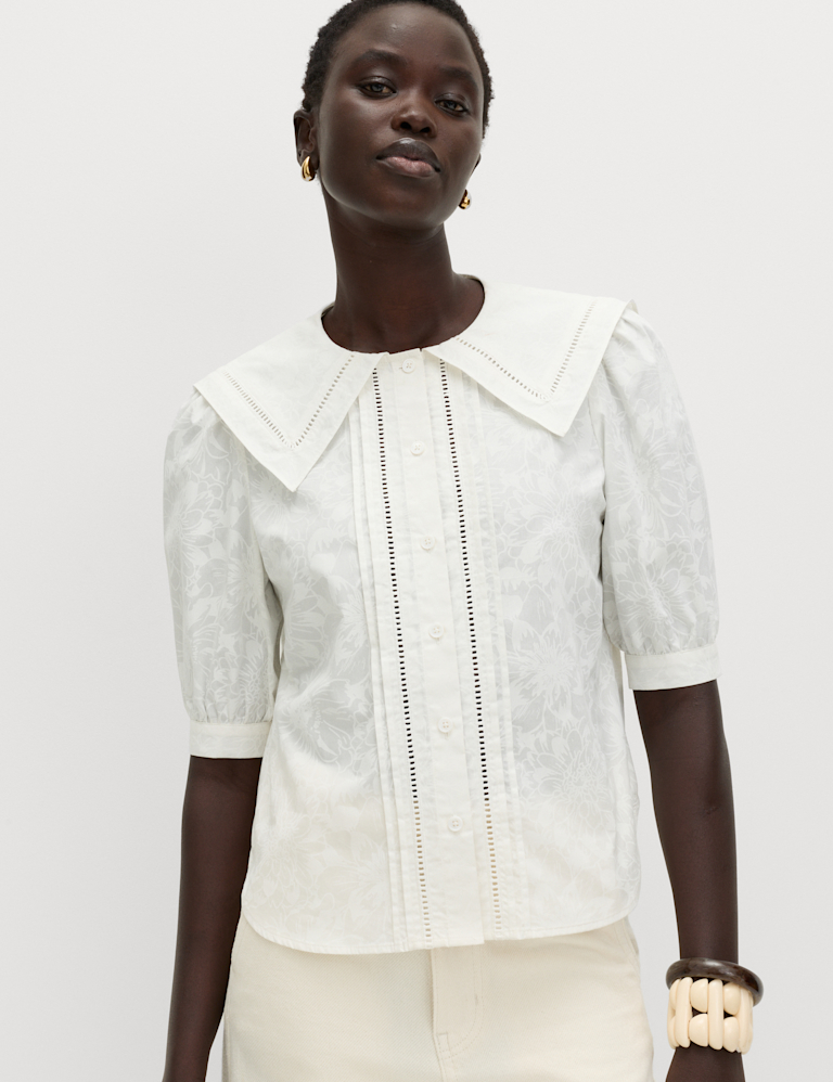 Pure Cotton Sailor Collar Button Through Shirt Pure Cotton Sailor Collar Button Through Shirt