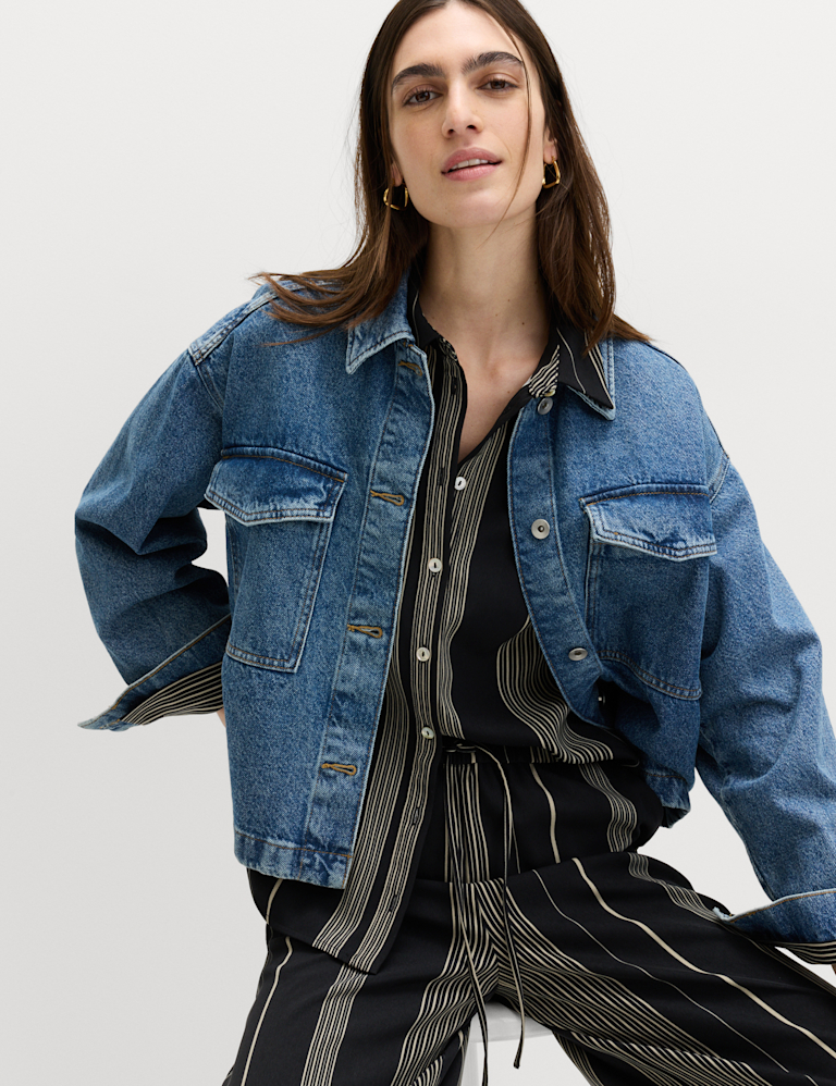 Striped Collared Button Through Shirt