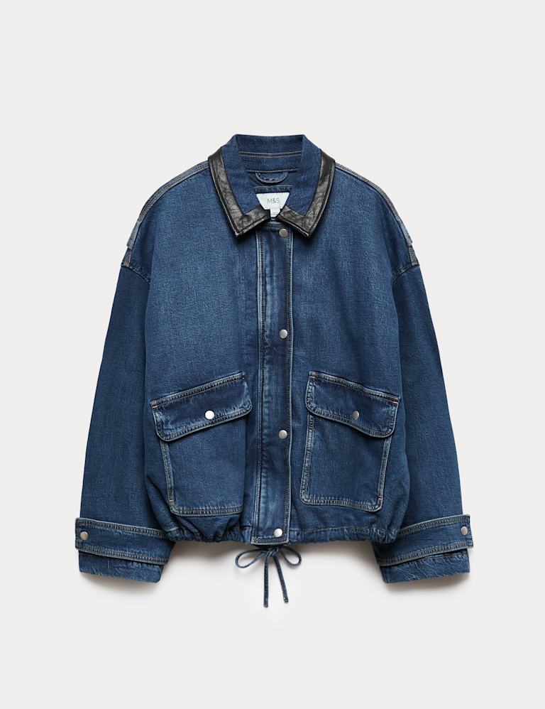 Denim Relaxed Bomber Jacket