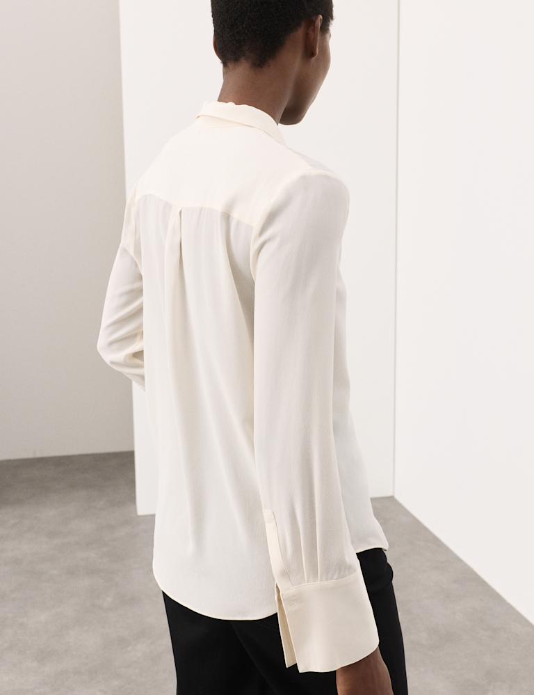 Pure Silk Collared Shirt