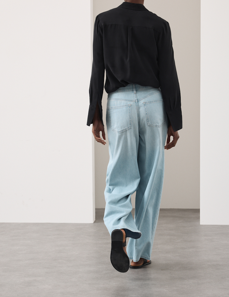 Drawstring Wide Leg Jeans
