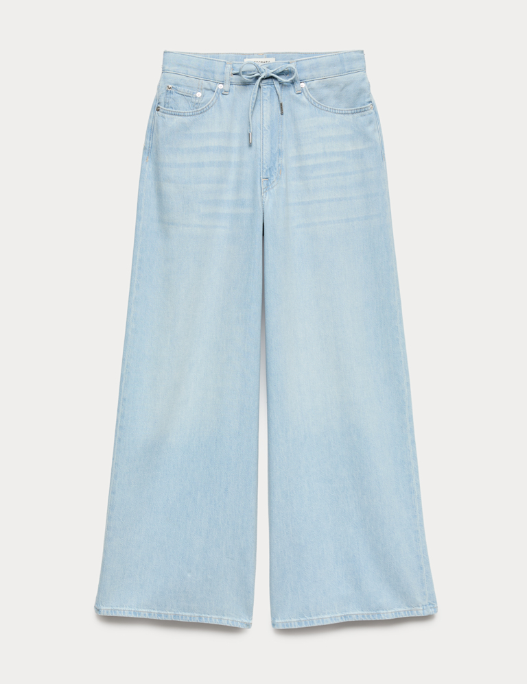 Drawstring Wide Leg Jeans
