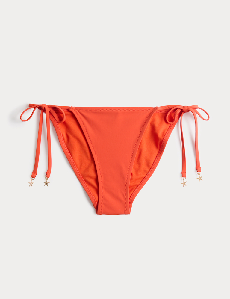 Tie Detail High Leg Bikini Bottoms